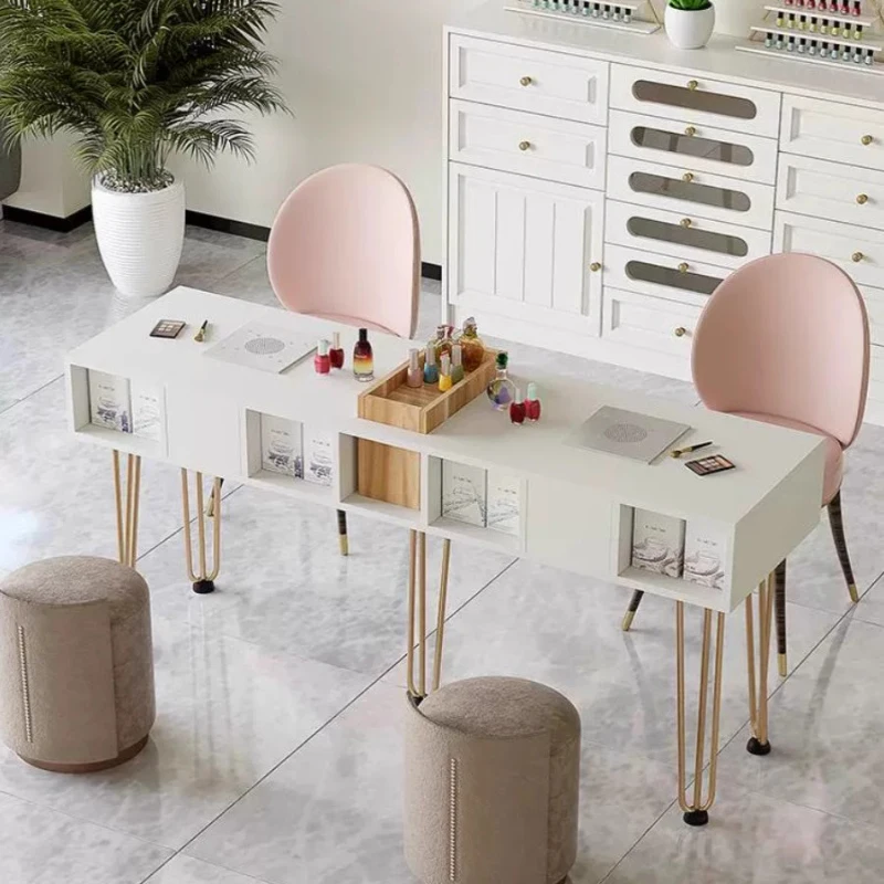 

Modern Beauty Nail Table Exquisite Vanity Nailtech Manicure Table Commercial Station Mesa Para Manicure Salon Furniture CY50NT