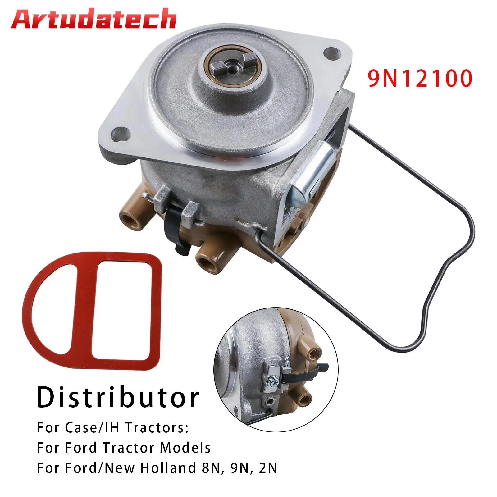 

Artudaetch Front Mount Distributor w/ Gasket 9N12100 For Ford Holland 8N 9N 2N Tractor Car Accessories