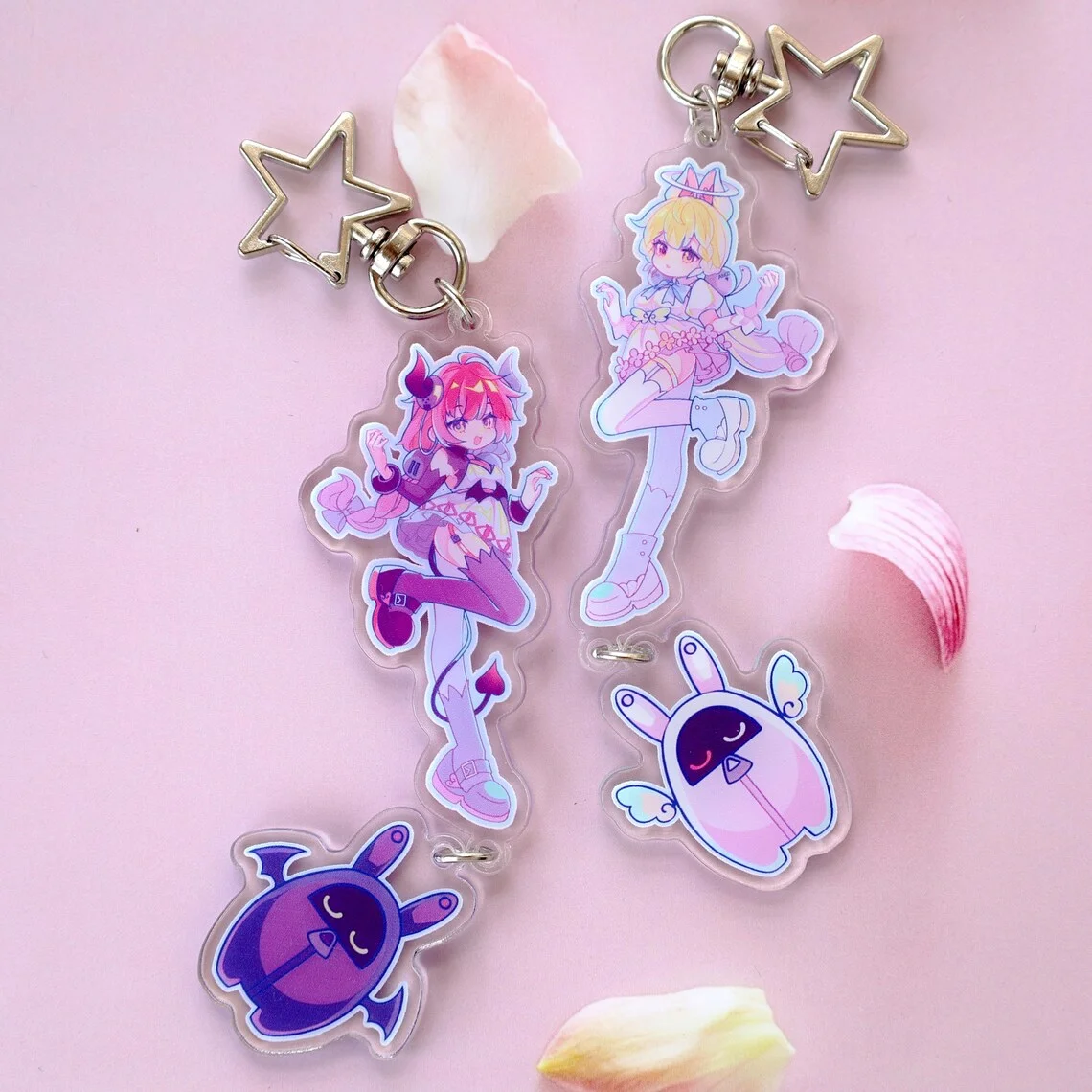 Zenless Zone Zero Alice & Ukiuchi Yuzuha Acrylic Pendant Keychain Cute Q-Version Characters for Anime Fans