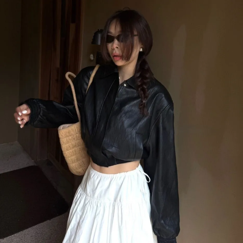 

Bomber Jackets Aviator Womens Fall Hiphop Jogger Sportswears Zippered Ribbed Crew Hipster Fashionable Cuffed Fitted O-Neck Daily