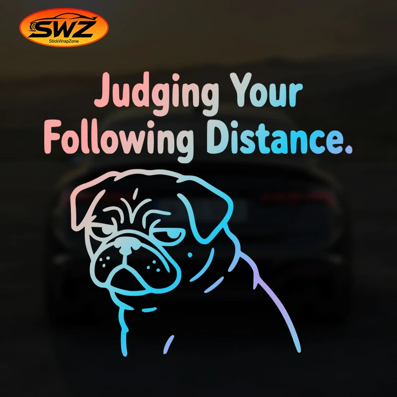 

Funny Pug Dog Car Sticker Vinyl Decal Sassy Pet Anti-Tailgating Warning Bumper Rear Window JDM Auto Decor