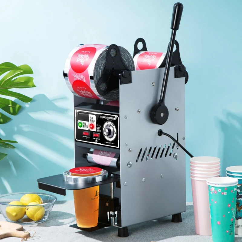 Commercial Plastic Paper Bubble Tea Cup Sealer Machine Semi-automatic Cup Sealing Machine Electric Sealers