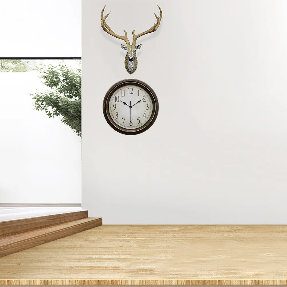 

1pc Retro Style Metal 12.5 Inch Silent Non-Ticking Quartz Movement For Living Room Bedroom Cafe Home Decor Wall Hanging Clock
