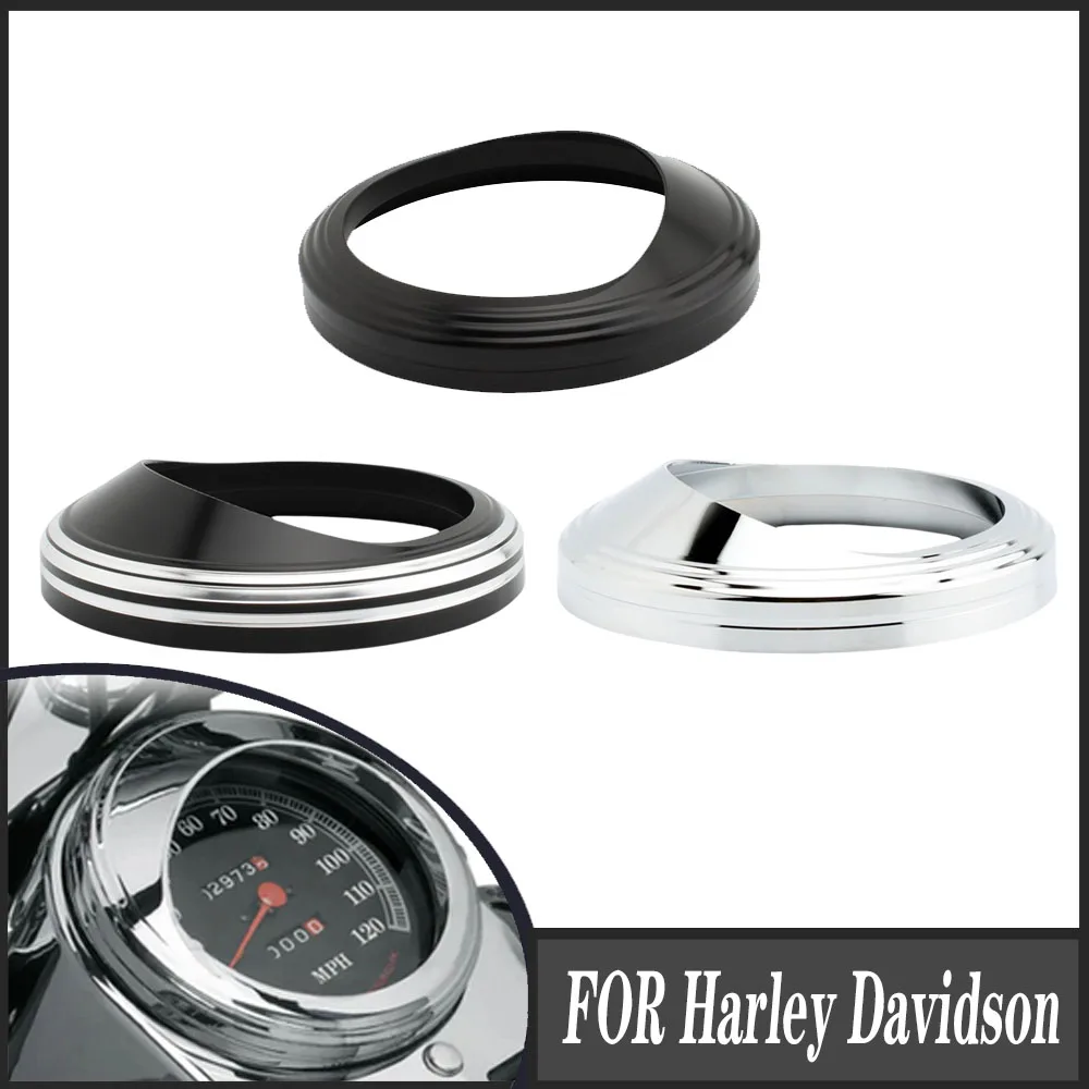 

FOR Harley Davidson Fat Boy Dyna Road King Softail Aluminum 5" Speedometer Gauge Bezel Visor Trim Ring Cover