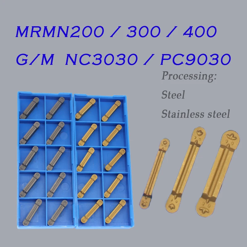 

MRMN200 / MRMN300 / MRMN400 G/M NC3030 / PC9030 Carbide Inserts Grooving Inserts Cutting and Slotting Blade Turning Tool