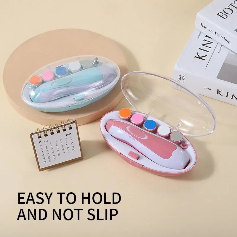 1 PCS 6 Grinding Head Multi-functional Baby Electric Nail Sharpener Children\'s Nail Sharpener Anti-pinch Meat Gift For Newborns