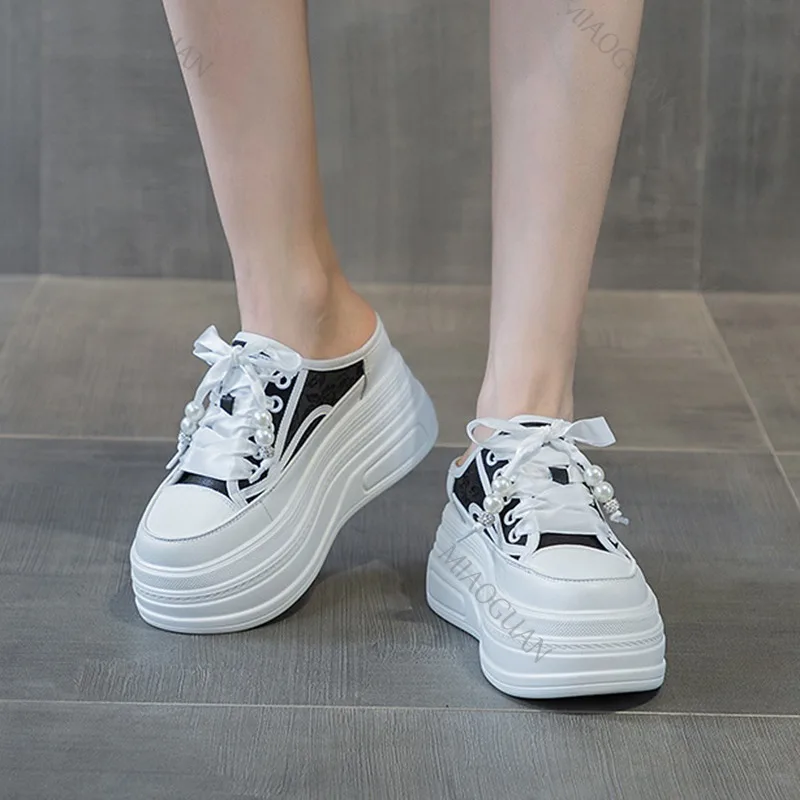 Primavera Verano Nueva Moda Zapatillas De Deporte Baotou Medias Zapatillas Ropa Exterior Fondo Grueso Ocio Con Cordones Zapatos De Tenis_voghion.com