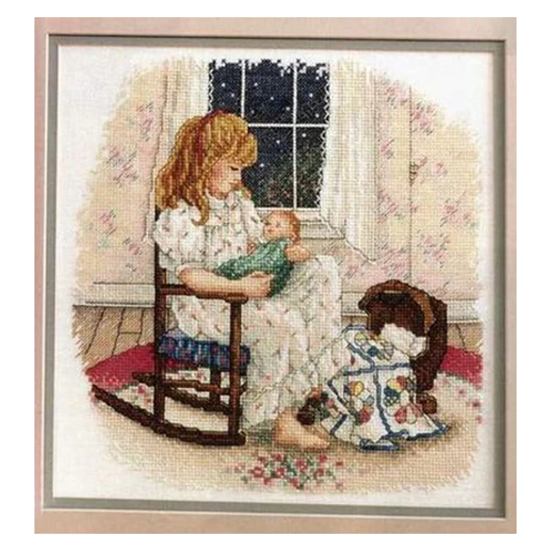 Top Quality Popular Counted Cross Stitch Kits Maternal Love Mother And Baby Birth Sleeping Diy Embroidery Needlework