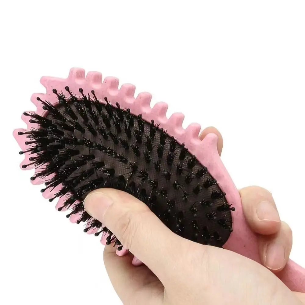 

Boar Bristle Curl Define Styling Brush Anti-Static Defining Curls Detangling Hair Brush Beard Comb Multi-purpose