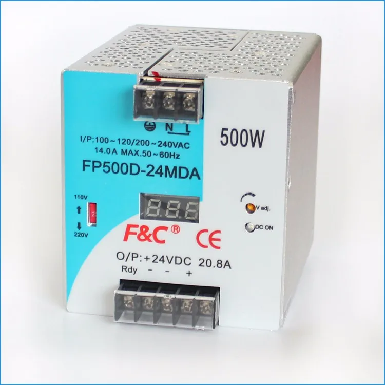 FP500D-24MDA 24VDC 500W, Digital anzeige, große Eingangs spannung, 24V o/p, DC-Schalter Strom versorgung