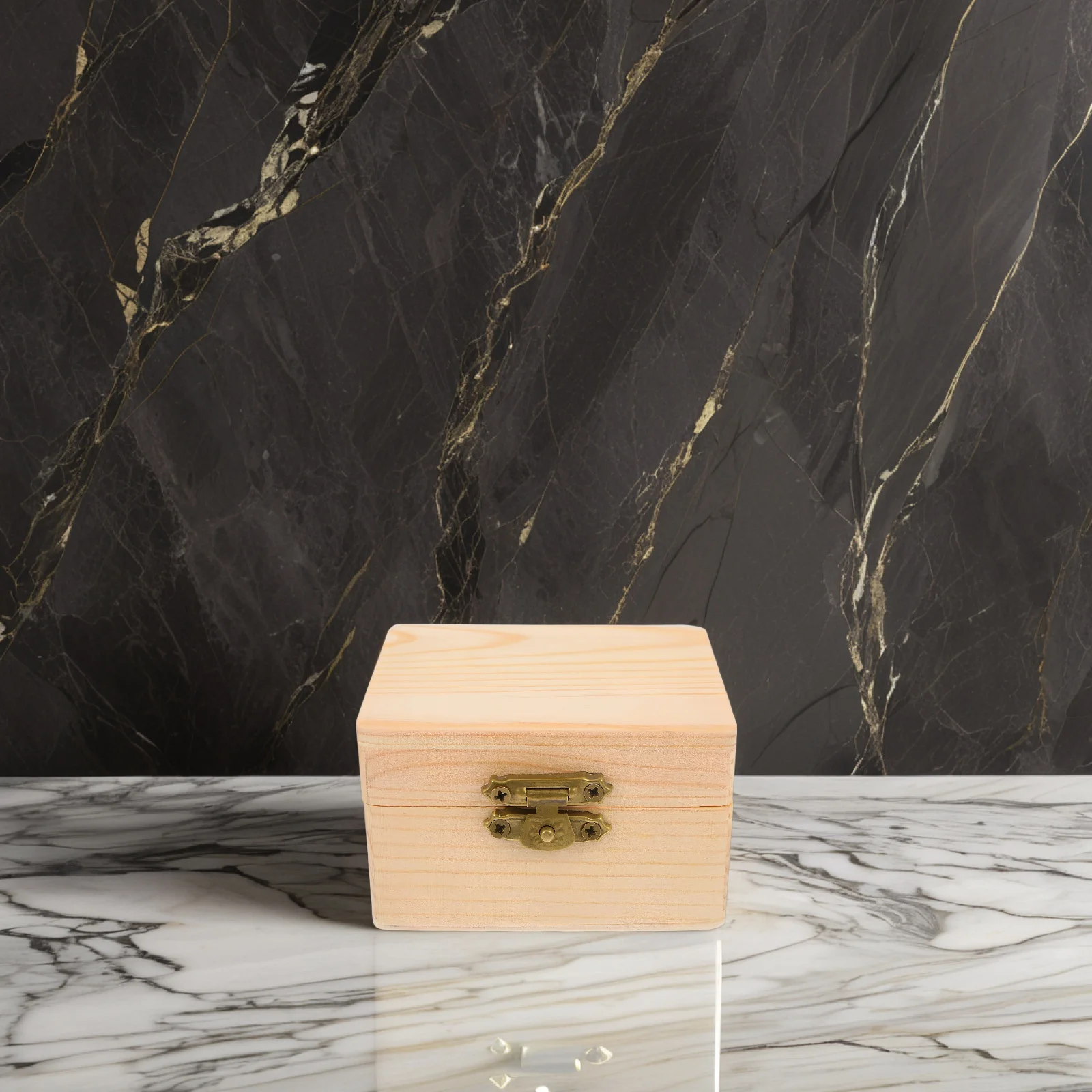 

2 Pcs Boxes Storage Decorative Lid Locking Gift Wood Storage Box Packaging Jewelry Case Wood Box Sturdy Wear Resistant