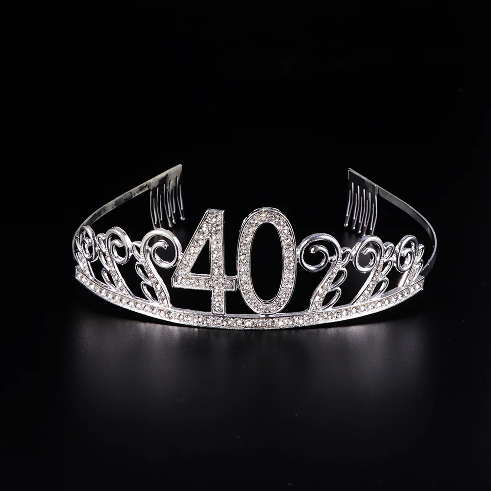 

Birthday Party Crown Hair Comb Belt Sash Make up Accessory Decorative Decorations