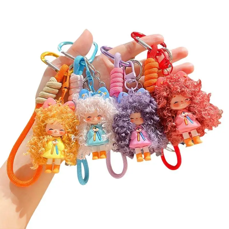 Cartoon Flauschiges Haar Coole Mädchen Schlüsselanhänger - Milchtee-Serie Schlüsselanhänger Taschenzubehör für Trendige Mädchen als Kreatives Geschenk – Detail 6