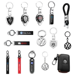 3D Metal Leather Car Keychain Keyring Pendant Accessories For Volkswagen VW GTI Golf 6 7 Polo Tiguan GTD Passat Touareg Touran