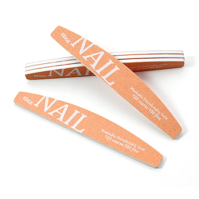 

3/6Pcs Orange Nail Files Set 120 150 Grit Half Moon Manicure Files Nail Stylist Supplies Washable Disinfectable Care Nail Tools
