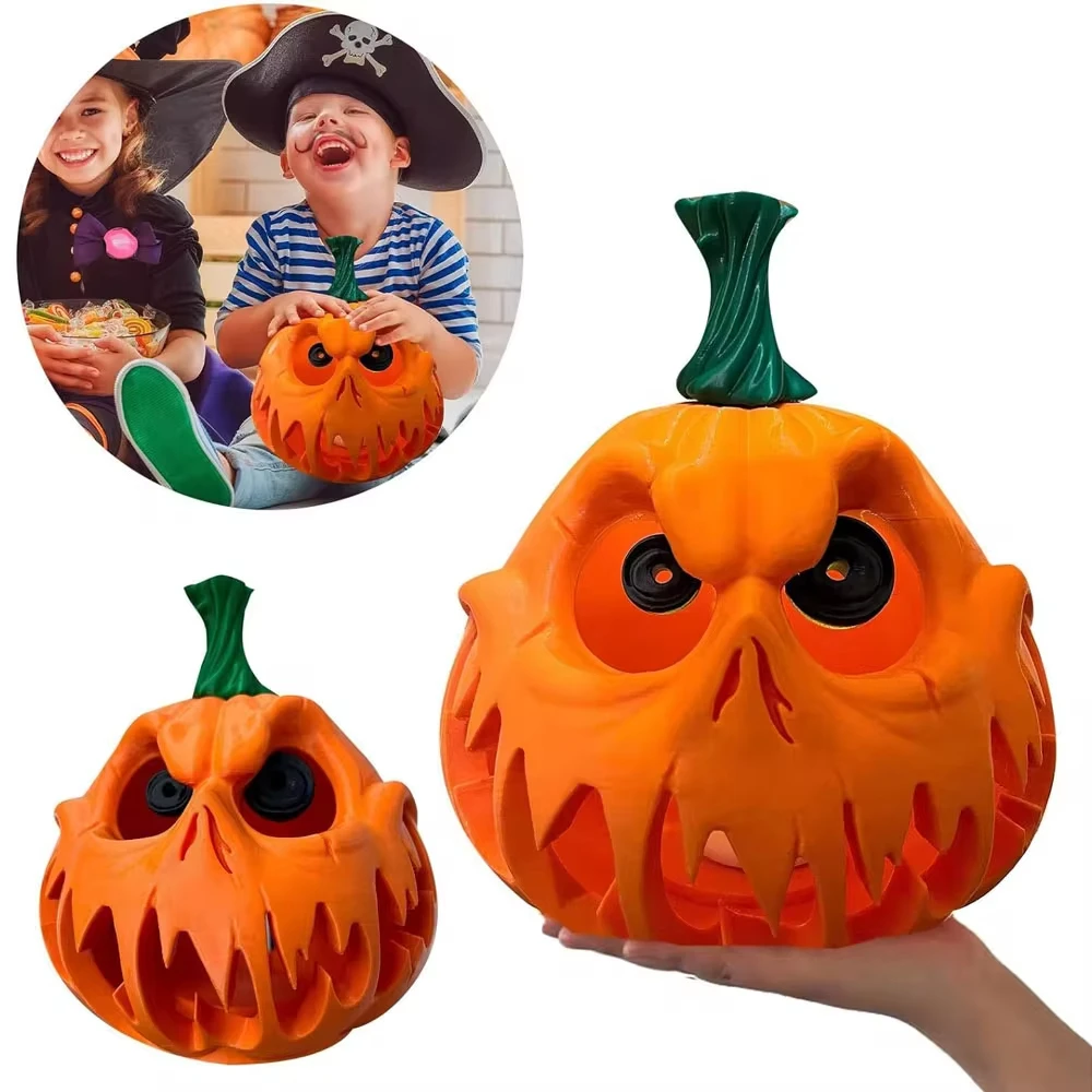 

Halloween Pumpkin Lantern Shape Pumpkin Lantern with Wicked Smile Glowing Hollow Artificial Pumpkins Ornaments