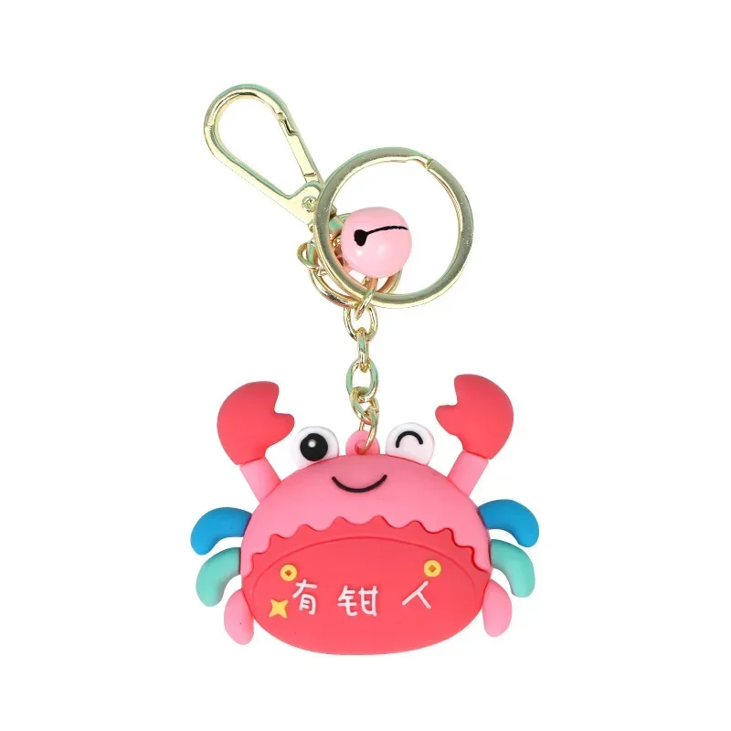 Minso 本物のカニ大王キーホルダー、エポキシ樹脂製の小さな像、絶妙でかわいいカップルの車のバックパックペンダント