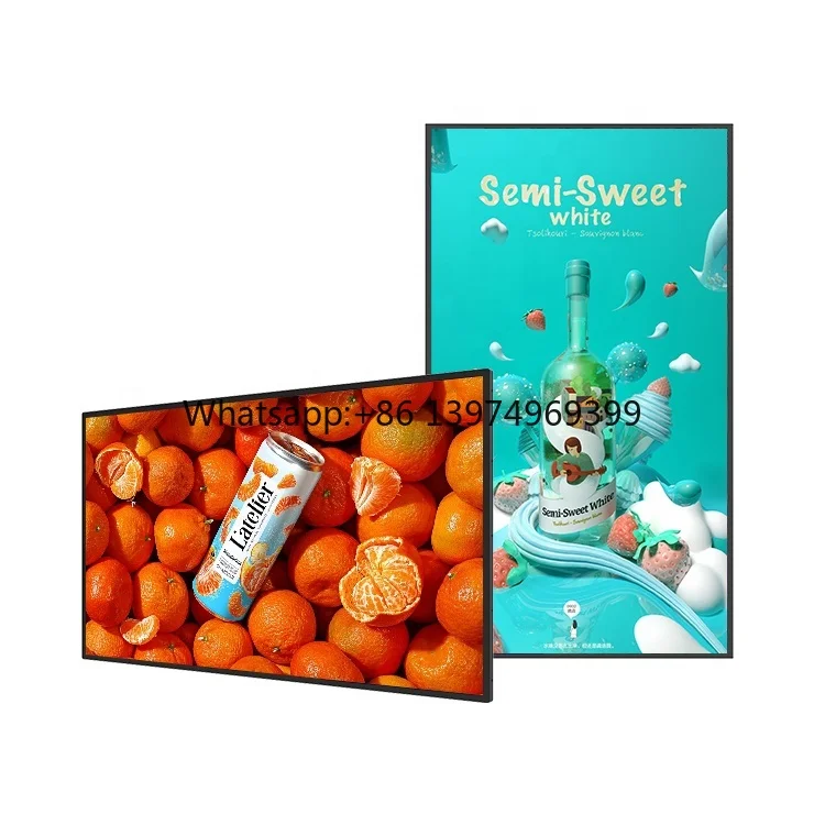 Retail Store Android Indoor 32 43 55 Inch 2K 4K Infrared Wall Mounted Restaurant Advertising Displayer TV