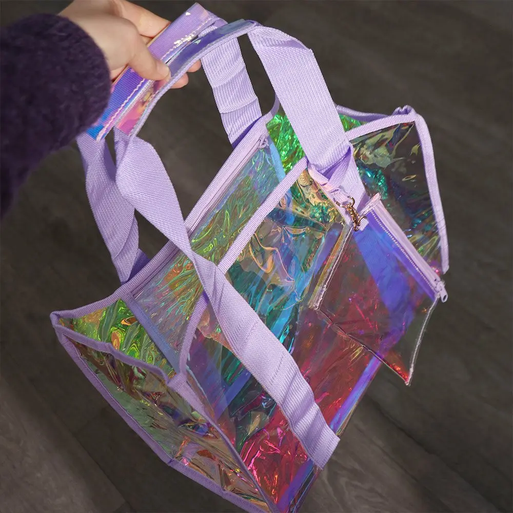 

Waterproof Clear Tote Bag Sandproof with Mobile Phone Pouch PVC Shoulder Bag Large Capacity High Quality Messenger Bag Beach