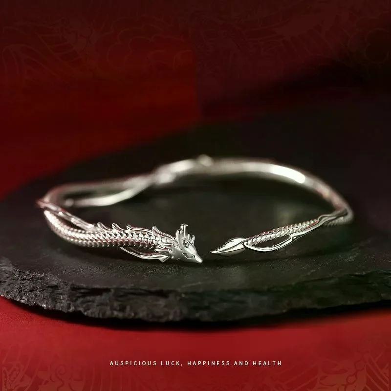 /HTF/Vintage Cute Advanced Sense Dragon Adjustable Opening Bracelet for Women Girls Delicate Bangles Party Jewelry Accessories