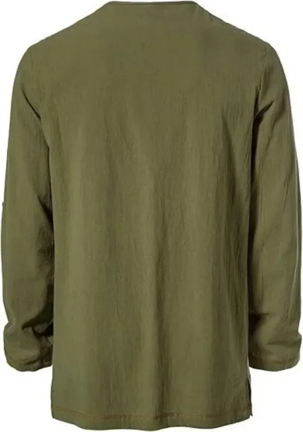 Mittelalterliches Schnürhemd für Herren mit Gürtel, langärmelig, Vintage-Piraten-Wikinger-Oberteil, Halloween-Cosplay-Kostüm, lässige Bluse – Detail 21