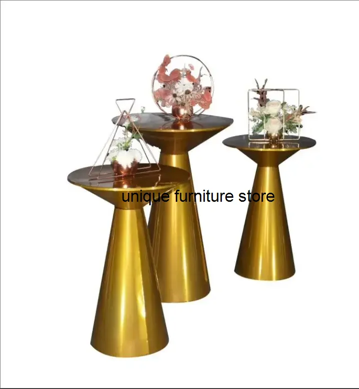 Wedding props iron cone cylinder dessert table decoration cake table in wedding reception area