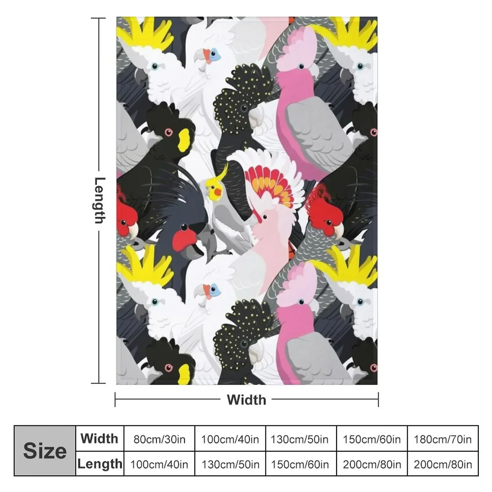 Cockatoo Fest Throw Blanket Sofas blankets ands Blankets For Sofas Flannel Fabric decorative Weighted Blankets