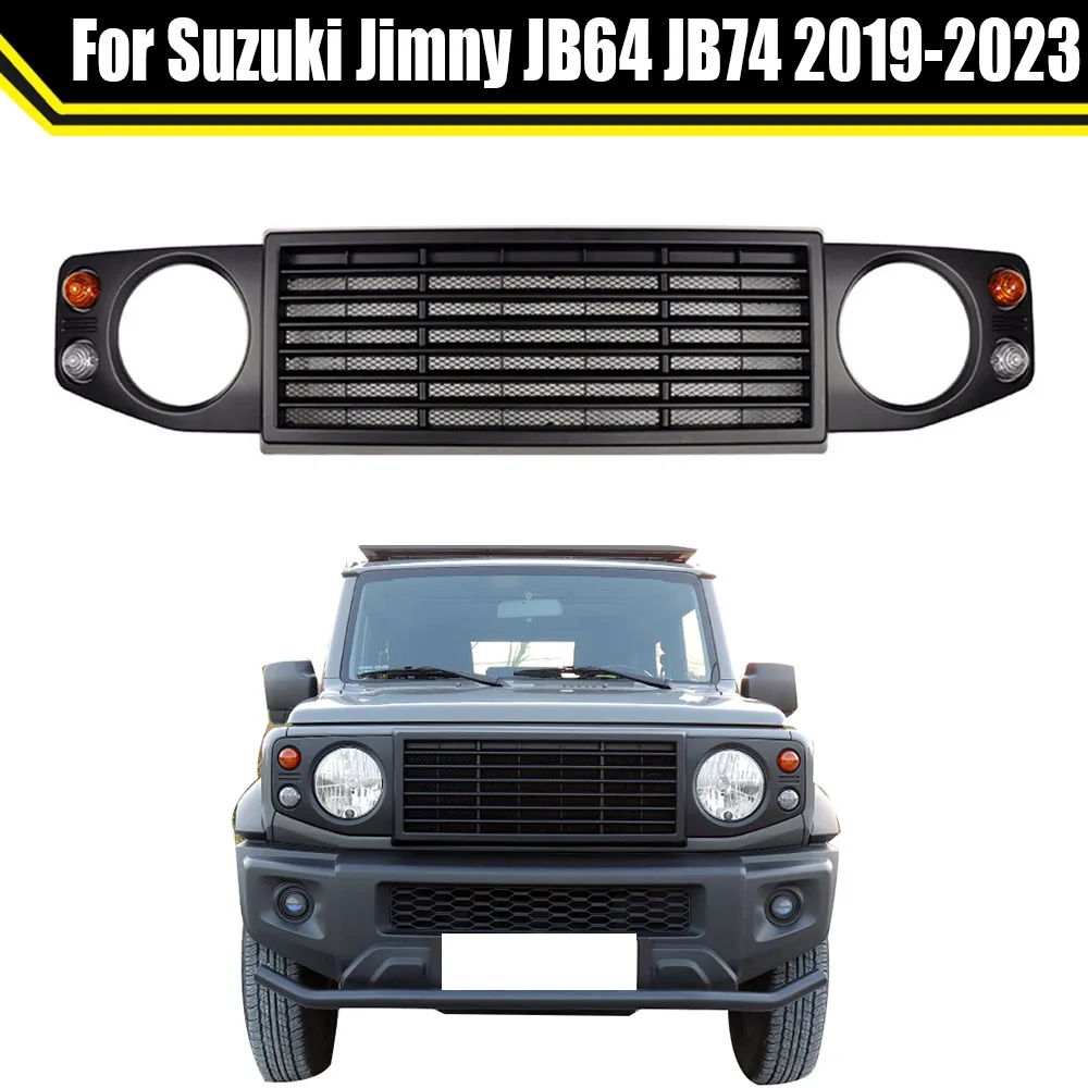 

Defender Style Car Grill Mesh Racing Grills Car Kidney Front Grille Cover Car Accessories For Suzuki Jimny JB64 JB74 2019-2023