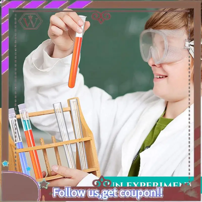 أحدث 200 قطعة أنابيب اختبار واضحة مع أغطية 25 مللي أنبوب بلاستيكي 16X150 مللي قوارير بلاستيكية للتجارب العلمية لوازم الحفلات