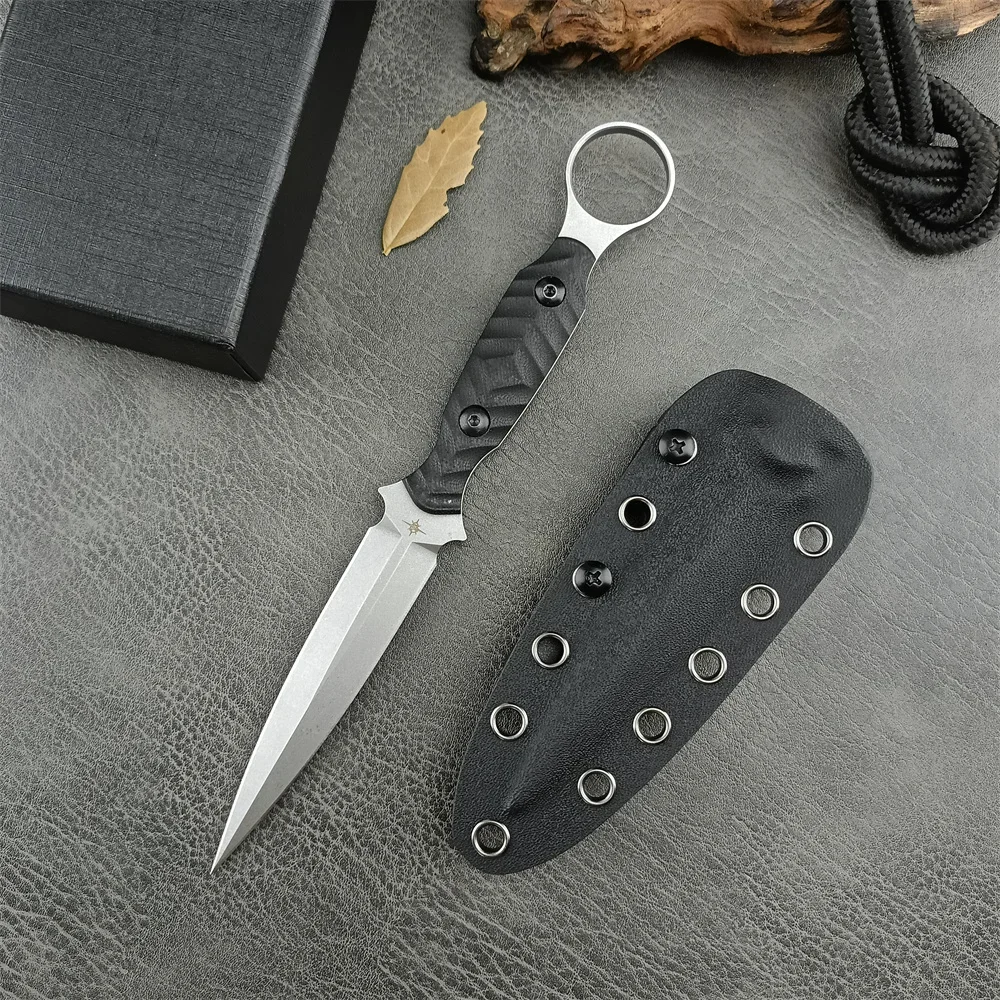 Outdoor Toor Specter Phantom Fishing Fixed Knife D2 Blade G10 Handle Portable Tactical Knives EDC Tool with Kydex Sheath