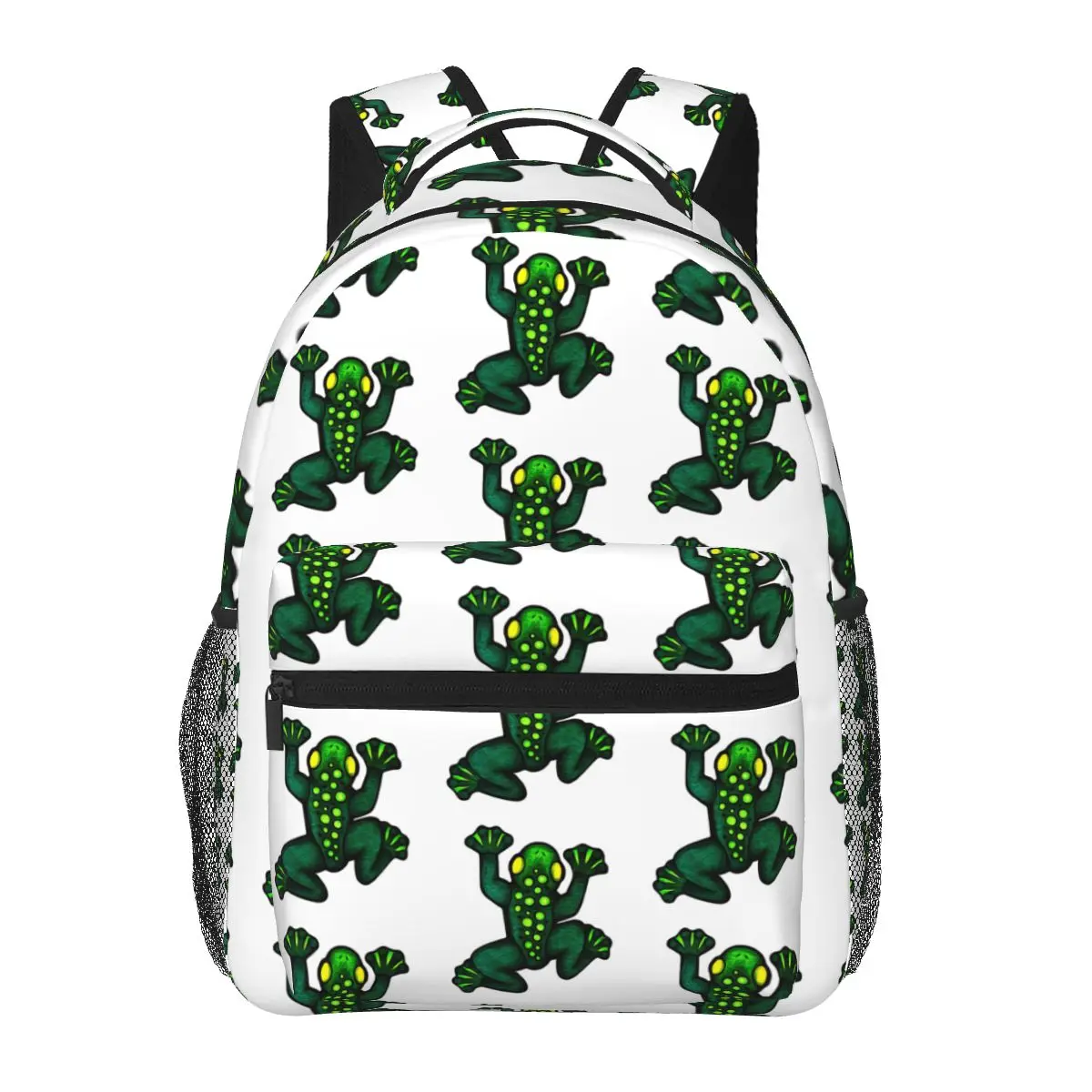 

Green Spotted Frog Backpack Hot Sale Daypack Large Capacity Kids BookBag School Bag Shoulder Bags for Men Women