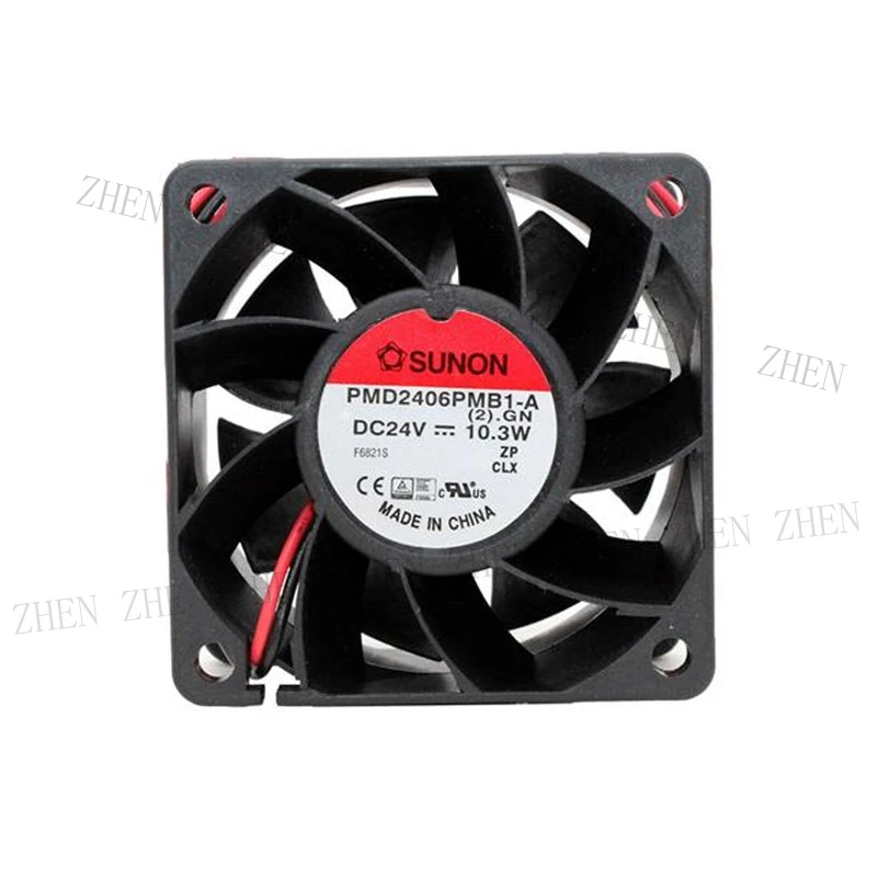 

S for SUNON PMD2406PMB1-A (2).F.GN DC 24V 10.3W 60*60*38MM 2Pin Inverter Cooling Fan