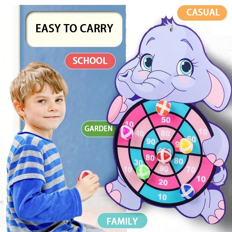 Kids Sticky Ball Target Dartboard Set Cartoon Ball Toys Sucker Indoor Throwing Sports Parent-child Interactive Puzzle Game Toys