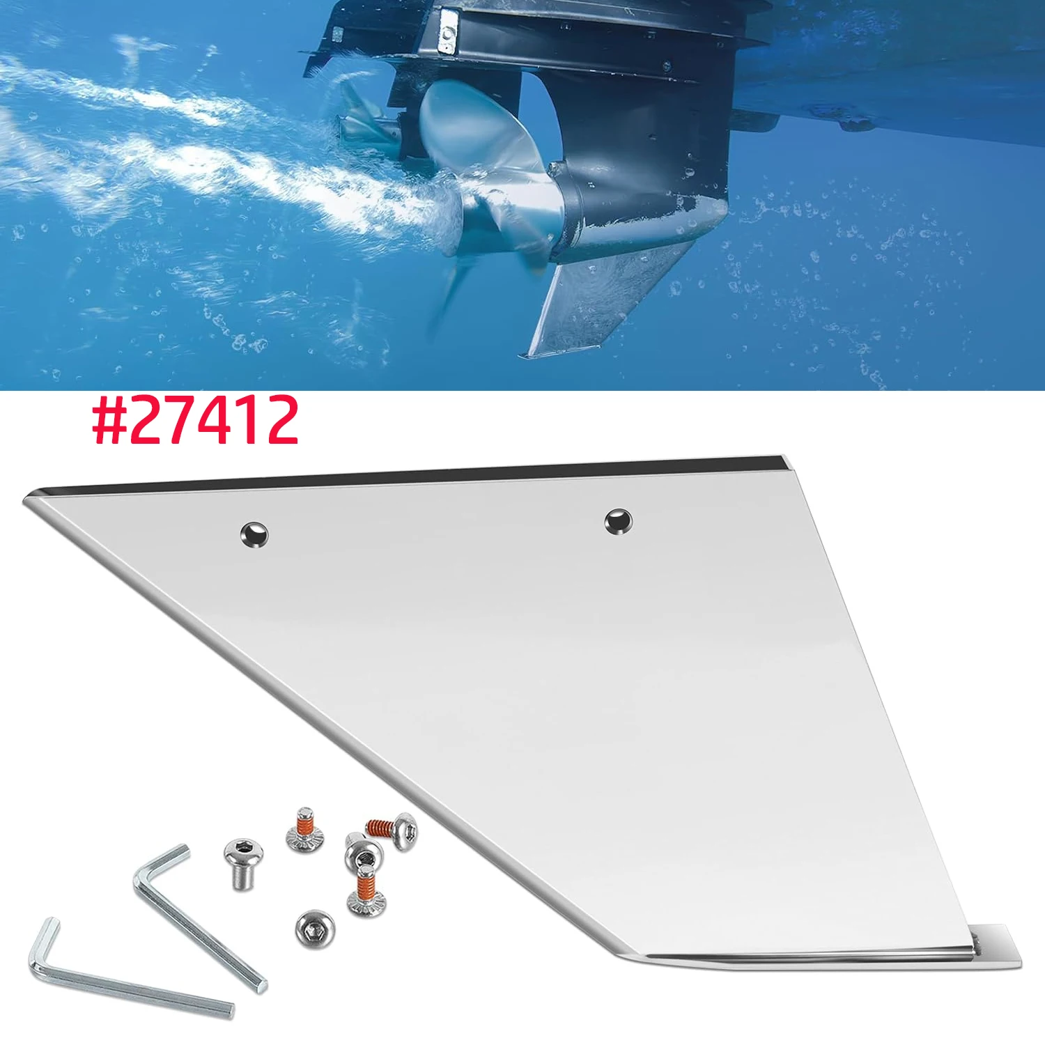 

Outboard Skeg Guard #27412 Fits Mercury 200 -300hp 4 Stroke ProXS Torque Master, 4.6L V8 4.8" Torpedo, 2019-Present