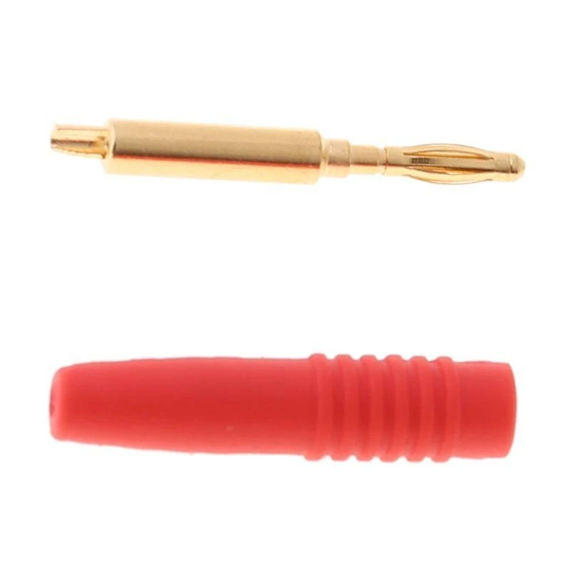 090F 10pcs 2mm سلك سلك لحام الذكور موصل الموصل الموصل الموصل الموصل الموسيقي الكابل محول الذهب مطلي بالذهب