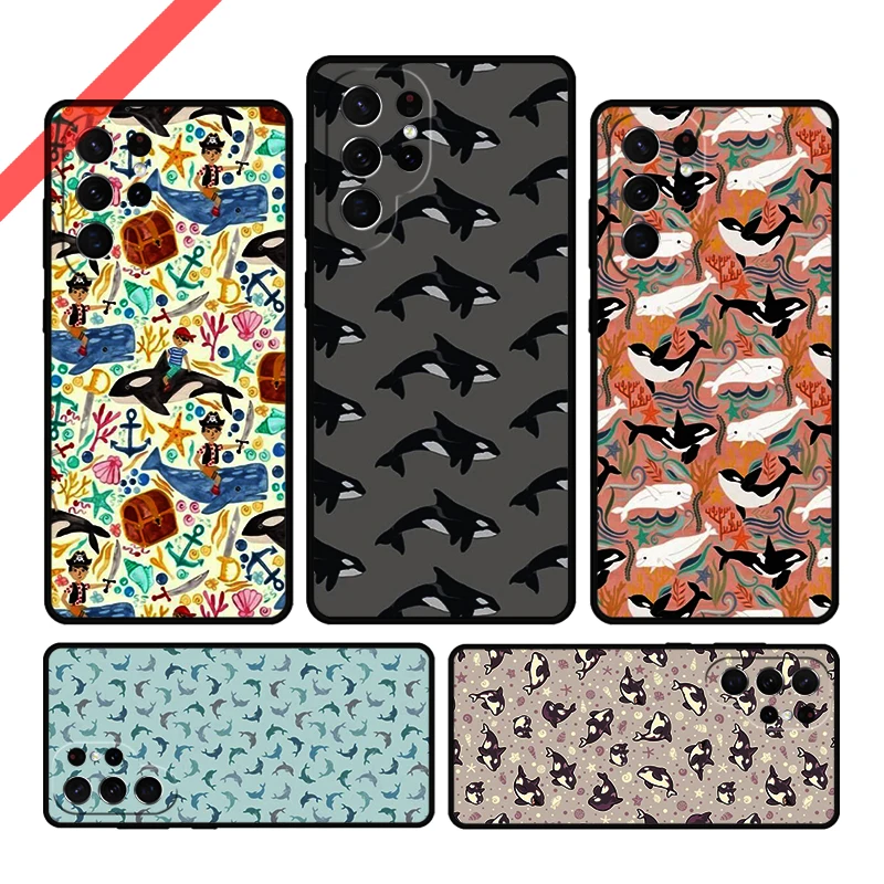 Orcas casing ponsel untuk Samsung Galaxy S20 FE S21 S10 S23 Plus S24 S22 Ultra Coque Note20 Note10 S9 S8 penutup Capa