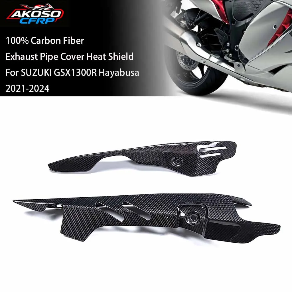 For SUZUKI GSX1300R Hayabusa 2021-2024 Motorcycle 3K Carbon Fiber Exhaust Pipe Cover Heat Shield Side Panels Fairing Accessories