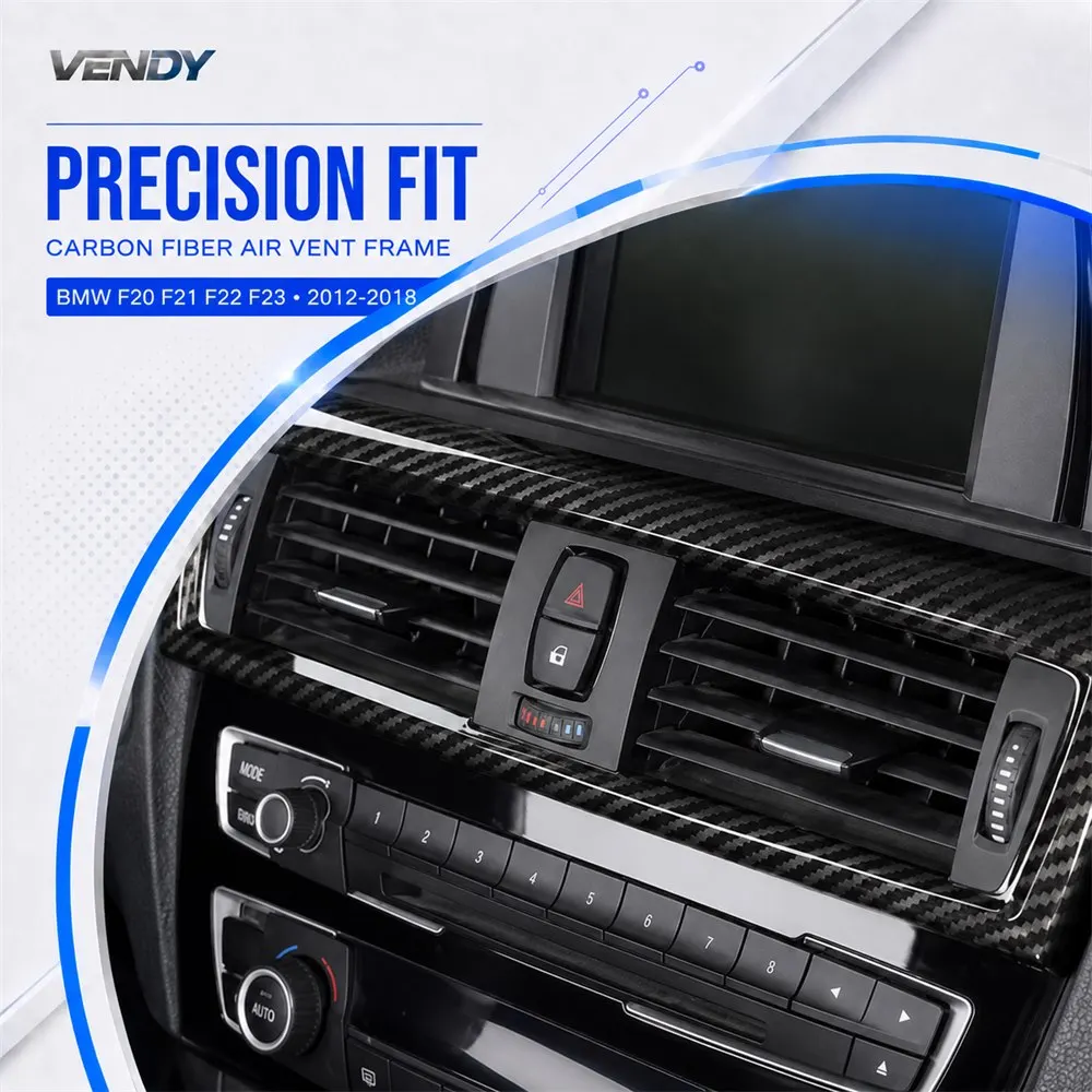 Real Carbon Fiber For BMW 1 2 Series F20 F21 F22 F23 2012-2018 Style Car Center Console Air Outlet Vent Frame Cover Sticker Trim