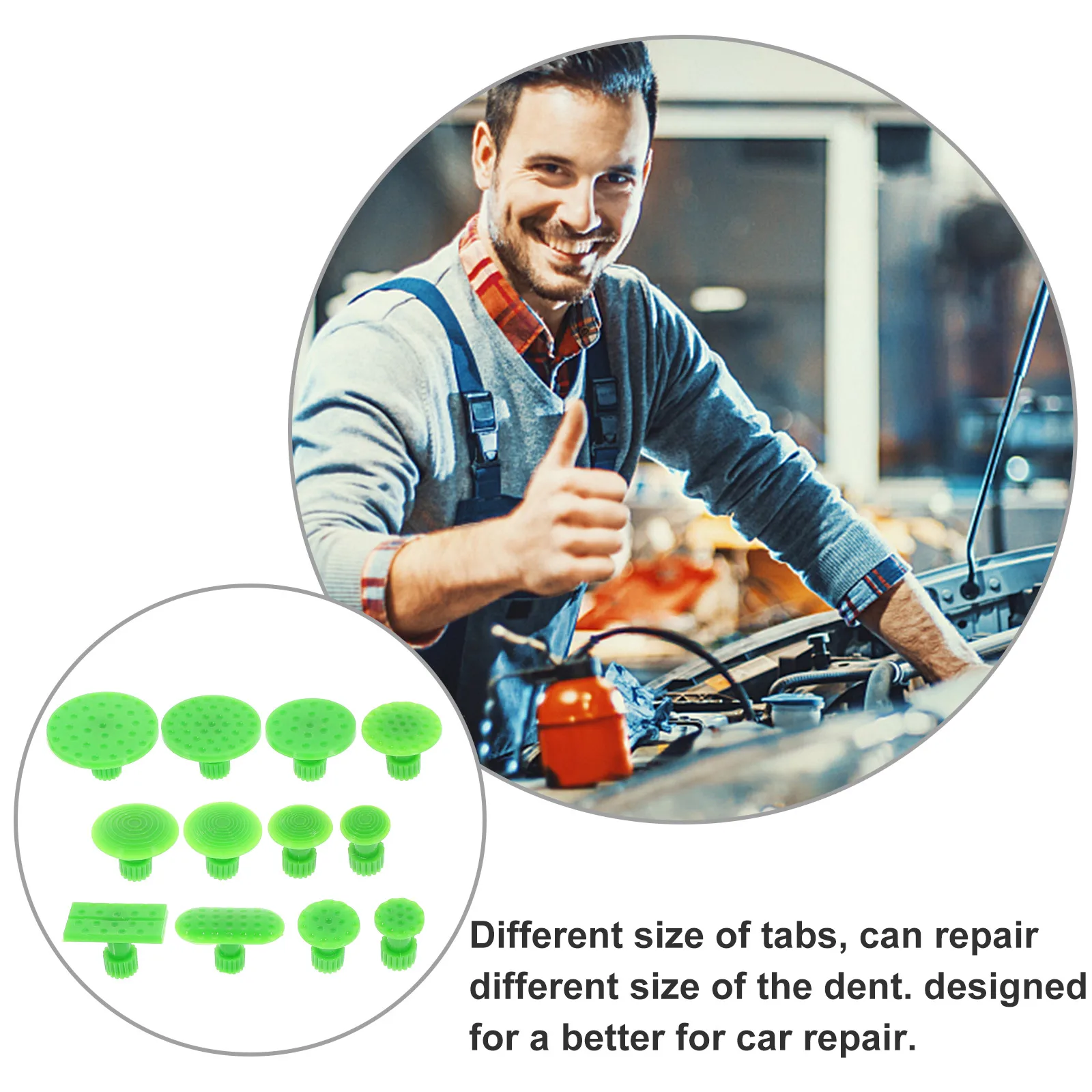 

12Pcs Car Dent Puller Tabs High Impact Resistance Repair Kit for Auto Body Seamless Fix Removal Tool Dent Puller