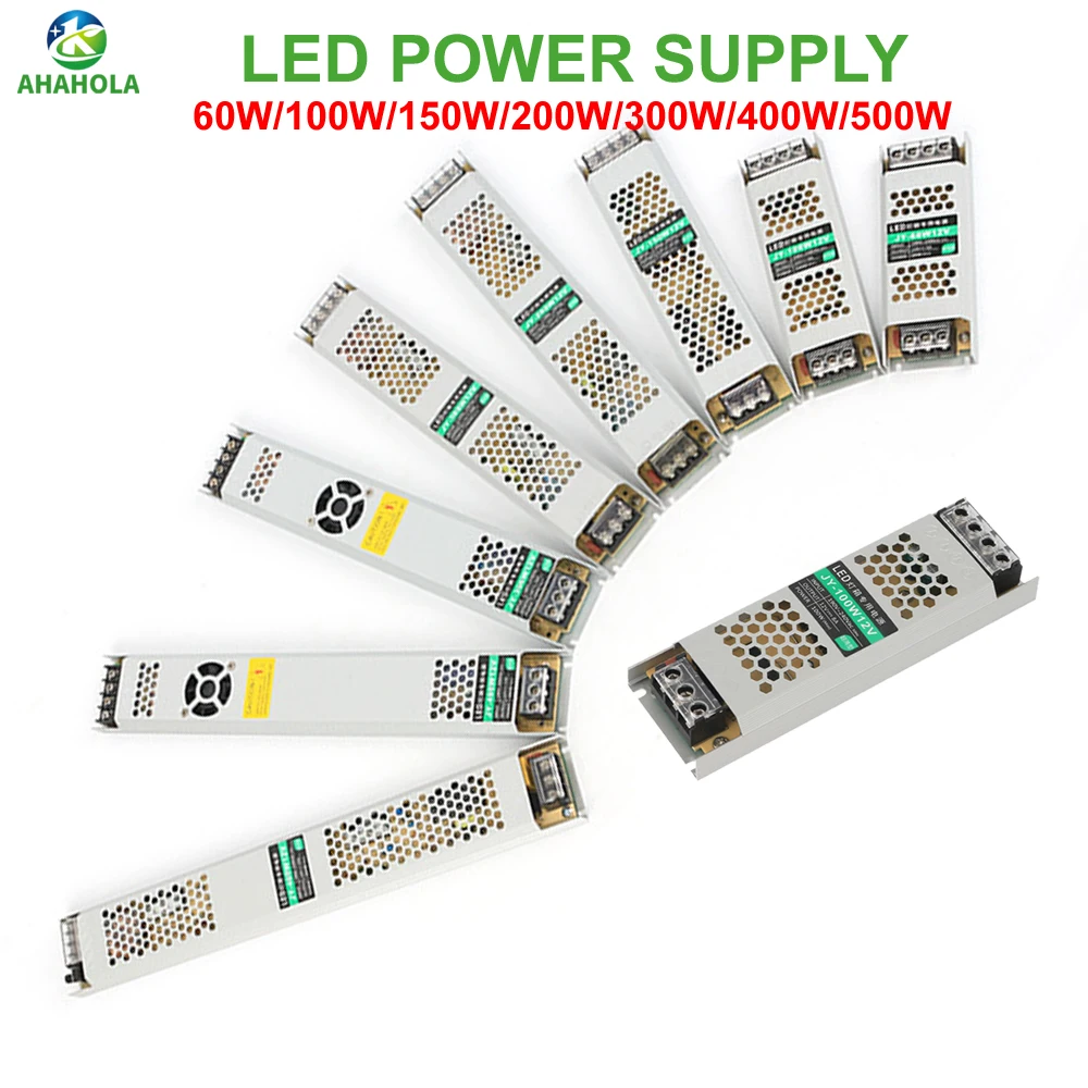 Transformador 220v a 24v 12v fonte de alimentação dc tira led/cctv inversor adaptador de alimentação 12 volts fonte 500w