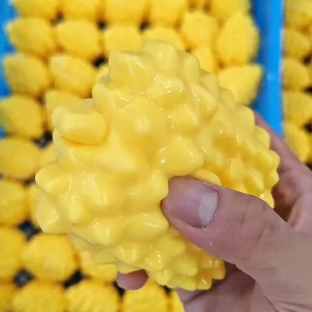 Simulated Durian Stress Ball Toy Handmade Craft Buttery-Soft Feel Squeeze Ball Toy Popping Sound Crunchy Texture