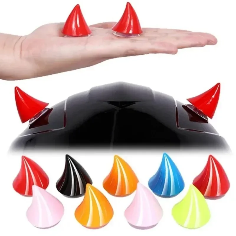 Helmet Short Devil Horns Decoration Stickers Motorcycle Bicycle Helmet Styling DIY Rubber Decor Headwear Accessories