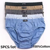 5Pcs/Lot Cotton Underpants For Men Briefs Male Underwear Knickers Panties Pant Shorts 2025 Sexy Undies XL 2XL 3XL 4XL 5XL 6XL