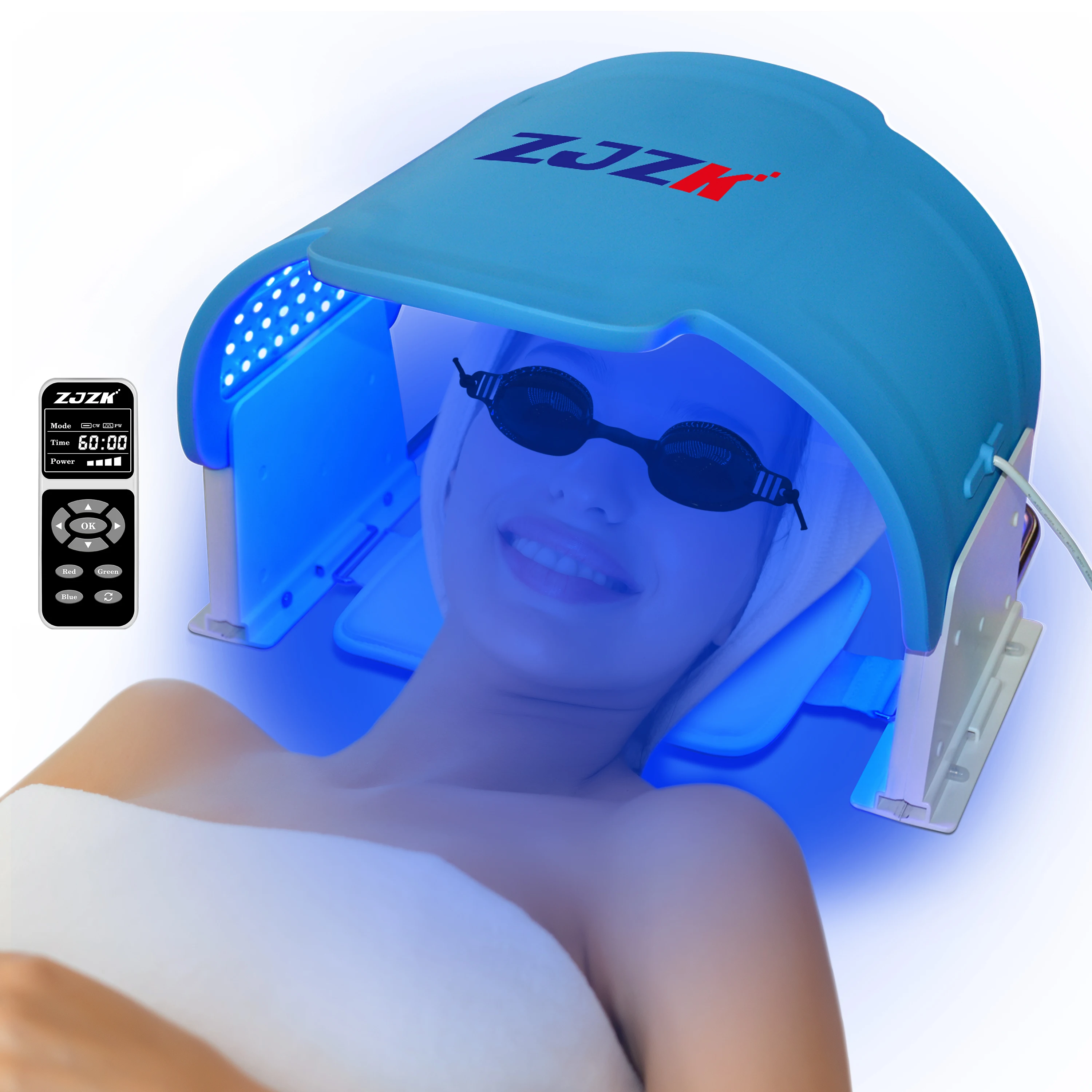 

ZJZK Light Led Face Mask 660nmx330chips Infrared Therapy 850nmx330chips+940nmx330chips For Wrinkles Calm Skin Improve Skin Tone