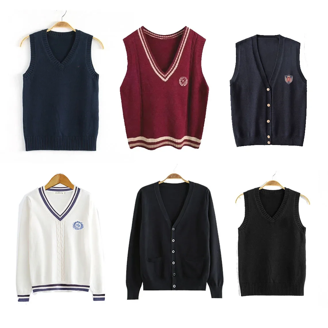 سترة محبوكة بأكمام طويلة ورقبة على شكل حرف v سترة مفتوحة على طراز الكلية للرجال والنساء سترة صيفية رقيقة من القطن لربيع الخريف #1