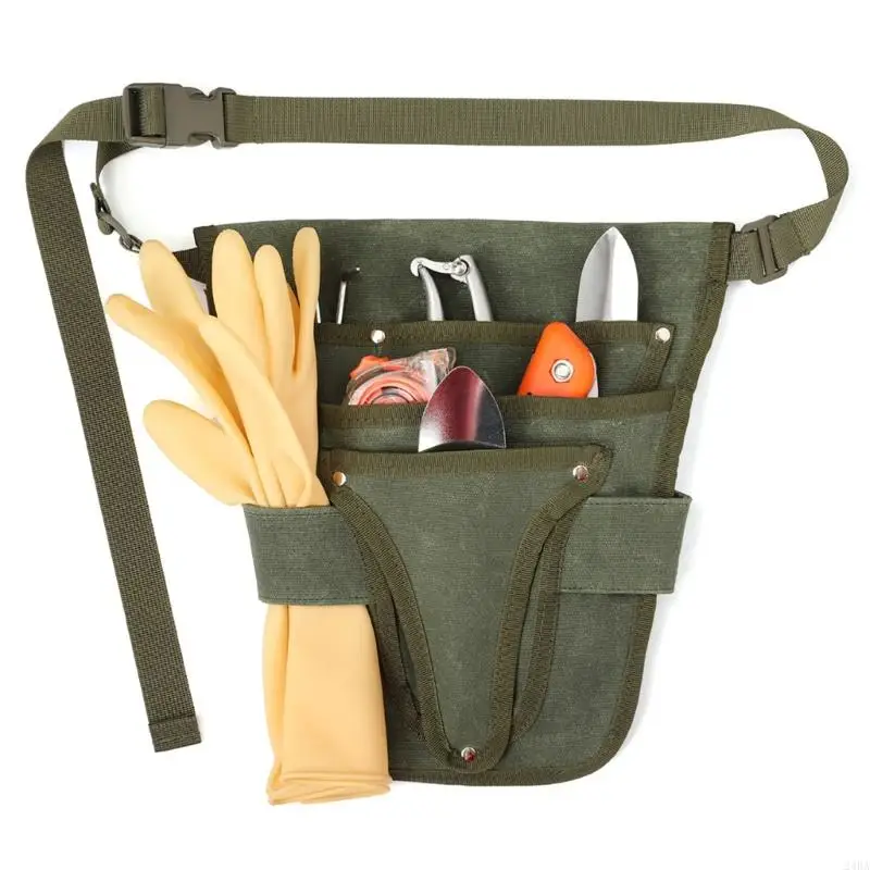 Waist Worn Garden Tool Bag with Adjustable Belt and Multi Pocket Layout for Planting and Pruning Work Daily Use