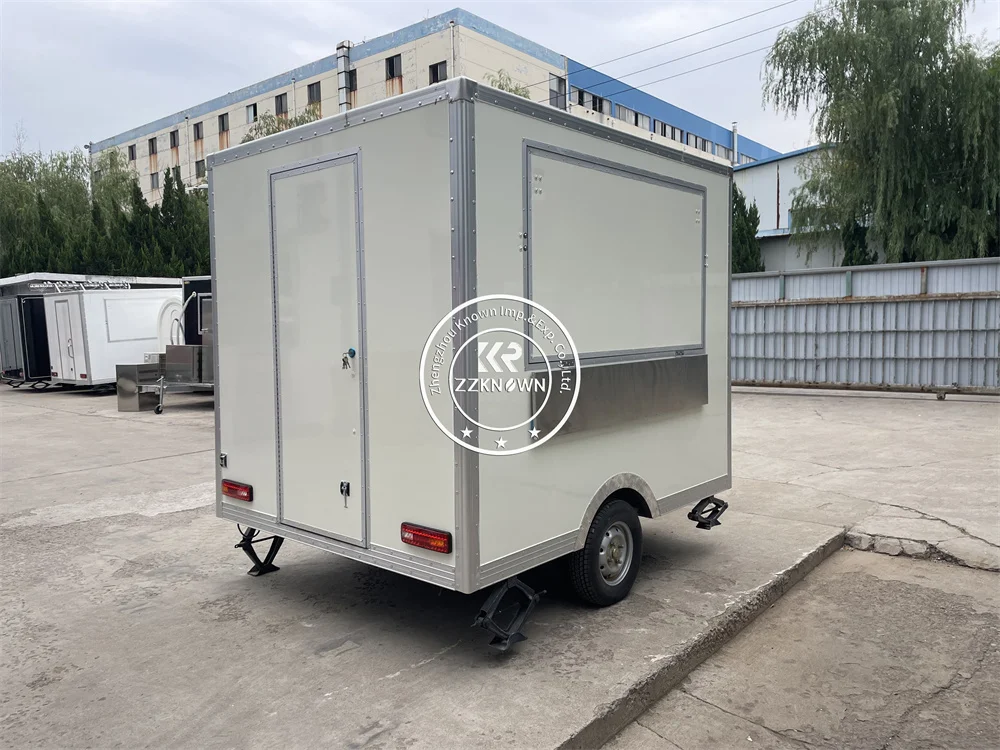 Camion alimentare in acciaio inossidabile con attrezzature da cucina Concessione Street Coffee Hot Dog Chiosco Rimorchio per camion di cibo