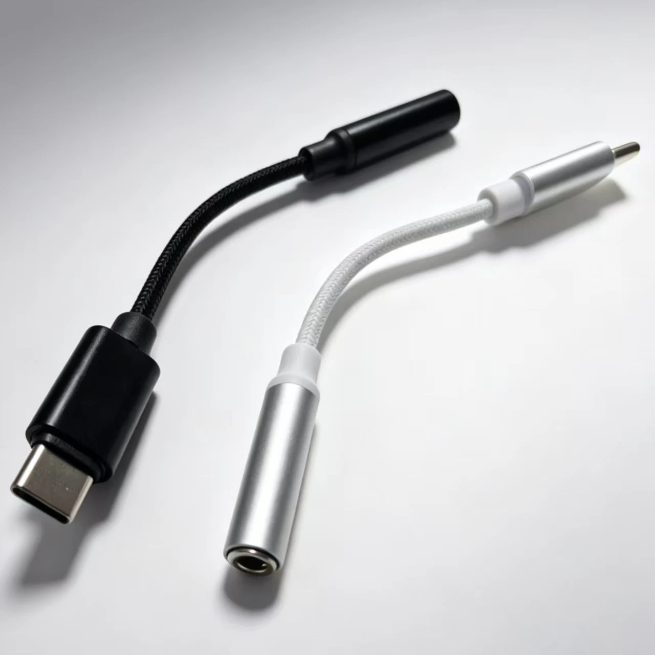 Type‑C Male to 3.5mm Female Audio Adapter, Braided Aux Earphone Jack Converter for Smartphone Laptop Tablet