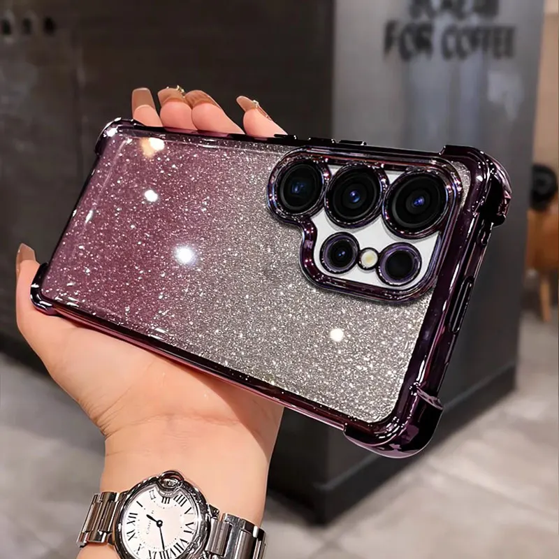 Bing S25ultra حافظة فاخرة مضادة للصدمات لهاتف سامسونج جالاكسي S 25 S24 23 22 21 20 نوت 20 Ultra Plus FE A34 حافظة عصرية للنساء