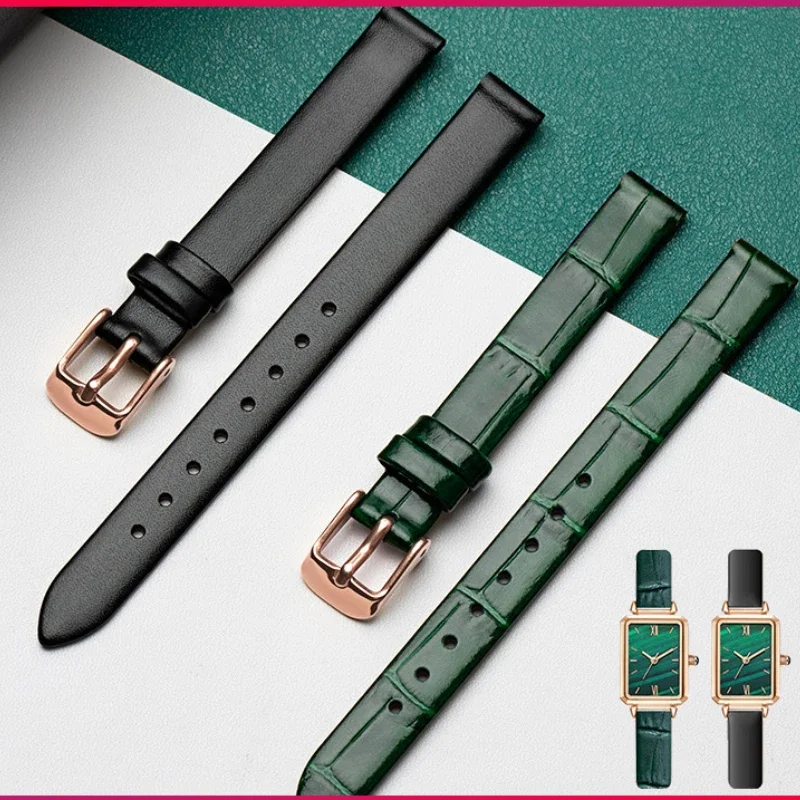 Suitable for Lola Rose small green watch  strap, women's waterproof ultra-thin double-sided  handbag accessories